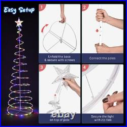 Aplus 3Pack LED Christmas Spiral Light 3/4/6FT USB Powered Decor Multi-color