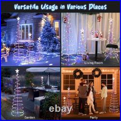 Aplus 3Pack LED Christmas Spiral Light 3/4/6FT USB Powered Decor Multi-color