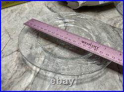Arcoroc Clear Glass Christmas Holly Tree Plates Set Lot of 12 Approx 8 Plate