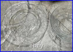 Arcoroc Clear Glass Christmas Holly Tree Plates Set Lot of 12 Approx 8 Plate