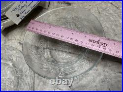 Arcoroc Clear Glass Christmas Holly Tree Plates Set Lot of 12 Approx 8 Plate