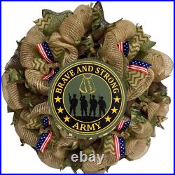 Army Brave and Strong Military Appreciation Wreath