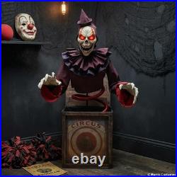 Arrived! Animtronic Evil Circus Clown N The Box Skeletal Moving Talking Prop
