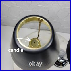 Art Deco Mechanical Candle Holders Pair Chrome Black Metal Shade Spring Loaded Art Deco Mechanical Candle Holders Pair Chrome Black Metal Shade Spring Loaded