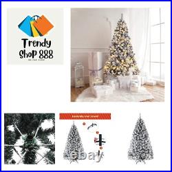Artificial Christmas, Premium PVC Xmas Full, Flocked Snow Pine Tree with Soli