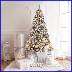 Artificial Christmas, Premium PVC Xmas Full, Flocked Snow Pine Tree with Soli