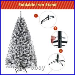 Artificial Christmas, Premium PVC Xmas Full, Flocked Snow Pine Tree with Soli