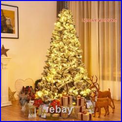 Artificial Christmas, Premium PVC Xmas Full, Flocked Snow Pine Tree with Soli