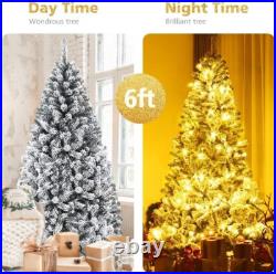 Artificial Christmas, Premium PVC Xmas Full, Flocked Snow Pine Tree with Soli
