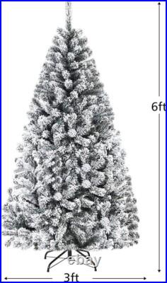 Artificial Christmas, Premium PVC Xmas Full, Flocked Snow Pine Tree with Soli