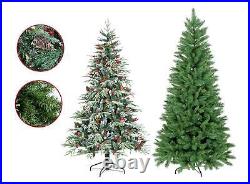 Artificial Christmas Tree 5/6/7ft Ontario Duchess Spruce Green Flocked Hinged