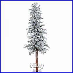 Artificial Christmas Tree 5' White Spruce Alpine 250 Clear Lights Stand Holiday