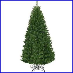 Artificial Christmas Tree, 6′, Pre-Lit withLED Lights, Hinged, Metal Stand