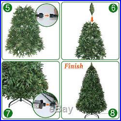 Artificial Christmas Tree 7.5' Full Fir w 750 Clear LED Lights 2514 Branch Tips