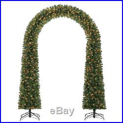 Artificial Christmas Tree 9-FT Pre-Lit Arched Leland Pine Clear Lights Holiday