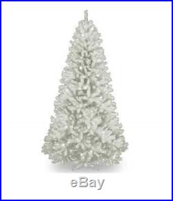 Artificial Christmas Tree Clearance White Pre-Lit 7′ 550 Clear Lights Xmas Decor