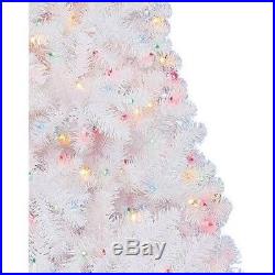 Artificial Christmas Tree Color Changing Lights Xmas White Pine 7.5 FT Lights
