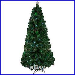 Artificial Christmas Tree Green 7' WithLed Light WithStand Holiday Party Home Decor