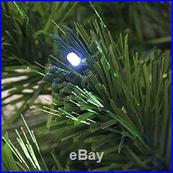 Artificial Christmas Tree Green 7' WithLed Light WithStand Holiday Party Home Decor