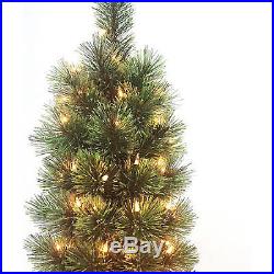 Artificial Christmas Tree Holiday Home Decoration LED 300 Clear Lights 7 Feet