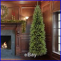 Artificial Christmas Tree Holiday Season Xmas Green Slim 7.5 Ft Unlit With Stand