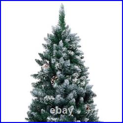 Artificial Christmas Tree LEDs and Pine Cones and White Snow 70.9inch