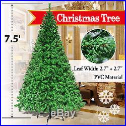 Artificial Christmas Tree Pine Spruce Stand Realistic Fiber Branches Home 7.5 Ft