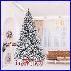 Artificial Christmas Tree, Premium PVC Xmas Full, Flocked Snow Pine Tree with So