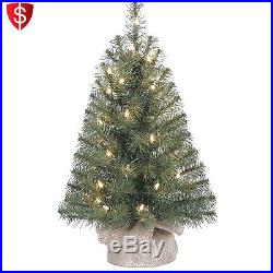 Artificial Christmas Tree Table Top Holiday Indoor Decoration Clear Lights 2 Ft
