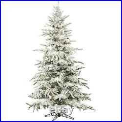 Artificial Christmas Tree Unlit 7.5-Foot Mountain Pine Flocked Slim Large Indoor