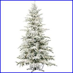 Artificial Christmas Tree Unlit 7.5-Foot Mountain Pine Flocked Slim Large Indoor