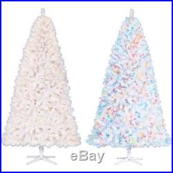Artificial Christmas Tree White 7.5 FT Color Lights Decorations Xmas Trees Set