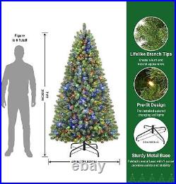 Artificial Christmas Tree with 170-640 Warm White & Multi-Color Lights for Xmas