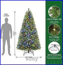 Artificial Christmas Tree with 170-640 Warm White & Multi-Color Lights for Xmas