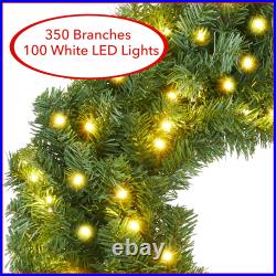 Artificial Holiday Christmas Wreath, Green Fir