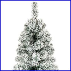 Artificial Pencil Christmas Tree 7.5-foot Snow Flocked Branches Holiday Indoor
