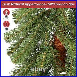 Artificial Pole Pencil Christmas Tree with 80-250 Warm White & Multi-Color Lights