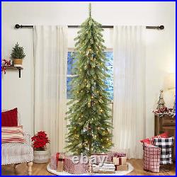 Artificial Pole Pencil Christmas Tree with 80-250 Warm White & Multi-Color Lights