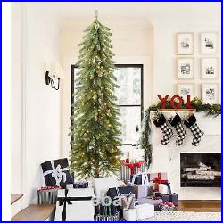 Artificial Pole Pencil Christmas Tree with 80-250 Warm White & Multi-Color Lights