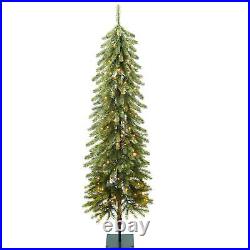 Artificial Pole Pencil Christmas Tree with 80-250 Warm White & Multi-Color Lights