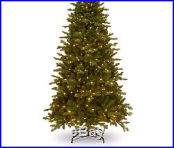 Artificial Prelit Christmas Tree 7.5 Ft Holiday Decor White Lights Metal Stand