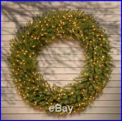 Artificial Wreath Norwood Fir Lights Holiday Decor Christmas Green Porch Garden