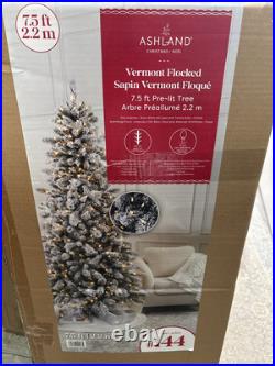 Ashland Christmas 7.5 Ft Flocked Vermont Pre-Lit Christmas Tree with 400 LEDs