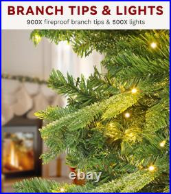 Aspen Fir 7.5ft Christmas Tree with 700 LED Lights, Prelit Atificial Christma