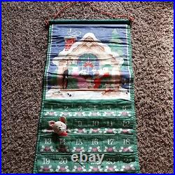 Avon 1987 Countdown to Christmas Fabric Advent Calendar with Original Mouse