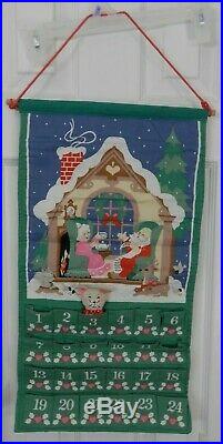 Avon COUNTDOWN TO CHRISTMAS Fabric ADVENT CALENDAR With Mouse & Packaging 1987