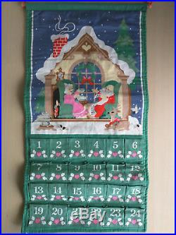 Avon Countdown To Christmas Fabric Advent Calendar with Mouse VTG 1987