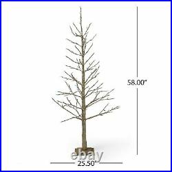 Azelia 5-foot Pre-Lit 186 Warm White LED Artificial Christmas Twig Tree