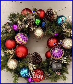 BALSAM HILL 30 OUTDOOR KALEIDOSCOPE WREATH With Lights