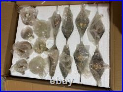 BALSAM HILL Burnished Metals ORNAMENTS SET Of 35 New Open Box Mixed Metallic